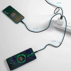 3 in 1 USB Charge Cable 3 Type-C 3 Micro USB Spliter Cord Fast Charging 5A For Mobile Phone Power Bank Charging Together 1.2m - Image 2
