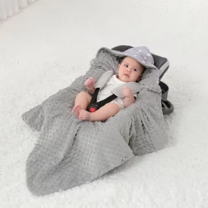 Newborn Baby Blanket 0-3Months Sleeping On Basket Stroller Car Seats Outside Travel Portable Windproof Warm Swaddle Wrap Hooded - Image 3