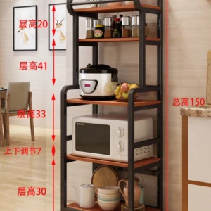 Kitchen Microwave Storage Cabinet Multi-layer Movable Storage Shelve Rolling Large Capacity Oven Rack Household Accessories - Image 5
