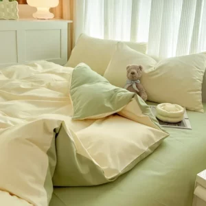 2-side Solid Color Brush Fabric Bed Set 4 Pieces Duvet Cover Pillowcase Bedding Set Bed Sheet Quilt Cover Single Queen King Size - Image 6