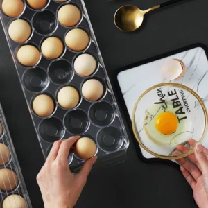 Transparent Egg Storage Box Egg Tray Containers Kitchen Refrigerator Organizer Eggs Dispenser Fresh Preservation 12/14/21 Grids - Image 6