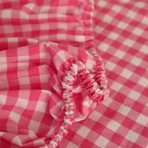 2025 New Simple Washed Cotton Yarn-dyed Bed Hat Printed Plaid Red Mattress Cover Skin-friendly Breathable Bedspread - Image 5