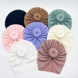 Knotted Hats for Baby Girl Beanie Bow Headband Infant Turban Newborn Head Accessories Winter Hat Warm Bonnet Caps Mother Kids - Image 4