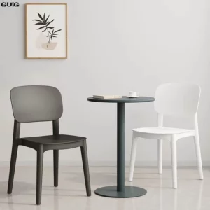 GUIG Home Thickened Plastic Chair Can Be Stacked Long Sitting Comfortable Dining Table Chair Designer Creative Backrest Stool - Image 2