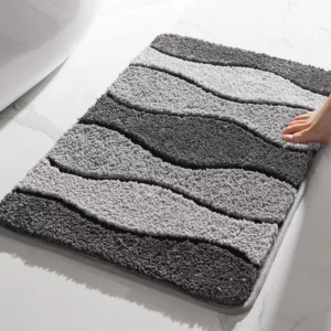 Super Soft Absorbent Fiber Bath Mat Thickened Tufted Bathroom Carpet Non-slip Wear-resistant Bathroom Floor Mat Bath Rug Doormat - Image 3