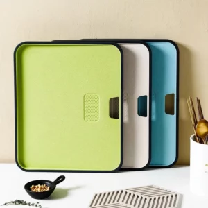 Wheat Straw Cutting Board Vegetable Meat Chopping Board Hanging Hole Spilover Prevention Kitchen Accessory Garlic Grinding - Image 2