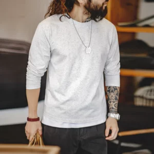 Maden New Casual Sorona Cool Long-sleeved T-shirt Quick-drying Antibacterial Round Neck Top for Men's Spring And Autumn - Image 4