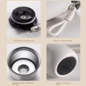 350/500ML Stainless Steel Coffee Mug Insulated Water Cup Portable Double Wall Vacuum Flask Leak-Proof with Lid Travel Coffee Cup - Image 6