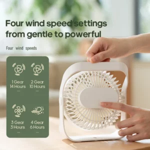 Portable Desktop Electric Fan 2000mah Regulated USB Wall Ceiling Fan USB Wireless Home Quiet Air Circulator Fan with Hook - Image 2