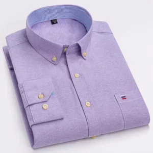 over size 7XL100%Cotton Oxford long-sleeve shirts for men slim fit formal plain shirt office white clothes elegant business tops - Image 3