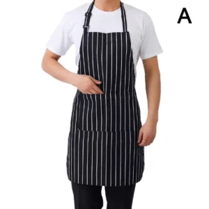 Kitchen Cooking Apron Chef Halterneck Apron With 2 Pockets Catering Sleeveless Aprons Men Woman BBQ Waiter Printing Apron - Image 6