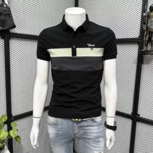Fashion Lapel Short Sleeve Spliced Letter Embroidery T-Shirts Men Clothing 2024 Summer New Loose Casual Tops All-match Tee Shirt - Image 4