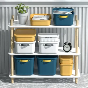 Desktop Plastic Storage Box with Lid Sundries Cosmetics Jewelry Kitchen Organizer Toy Storage Baskets Containers Home Supplies - Image 4