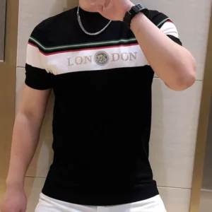 Summer O-neck Top Tee Stitching Men T Shirt Breathable Hot Drill Short Sleeve T-Shirt Social Club Outfits Streetwear Tee Shirt - Image 5