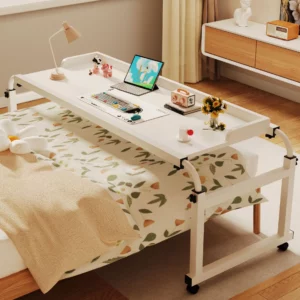 Laptop Computer Adjustable Height and Length Living Room Bedroom Movable Desk Overbed Table - Image 4