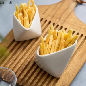 Solid Colored Irregular Ceramic French Fries Bowl Dessert Bowl Snack Bowl Seasoning Bowls Molecular Cuisine Creative Tableware - Image 4