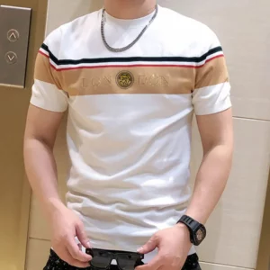 Summer O-neck Top Tee Stitching Men T Shirt Breathable Hot Drill Short Sleeve T-Shirt Social Club Outfits Streetwear Tee Shirt - Image 3