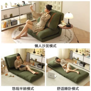Lazy sofa can lie can sleep small apartment balcony living room casual cream wind home bedroom foldable sofa bed - Image 4