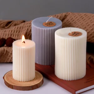 Striped Cylindrical Candle Silicone Mold Handmade Scented Candle Making Wax Mould DIY Crystal Epoxy Resin Craft Molds Home Decor - Image 2