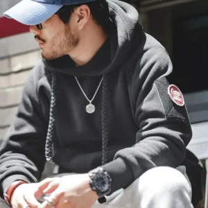 Maden 2024 Autumn Winter Casual Heavyweight Hoodie Men's Black Versatile Thickened Fleece Pullover Loose Warm Hooded Sweatshirt - Image 5
