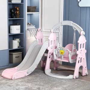 Children's Indoor Outdoor Family with Baby Stairs with Slides Children Swing Baby Small Combination Toys - Image 3