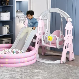 Children's Indoor Outdoor Family with Baby Stairs with Slides Children Swing Baby Small Combination Toys - Image 4