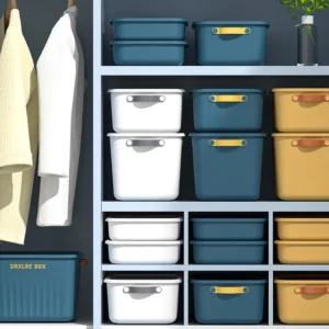 Desktop Plastic Storage Box with Lid Sundries Cosmetics Jewelry Kitchen Organizer Toy Storage Baskets Containers Home Supplies - Image 5