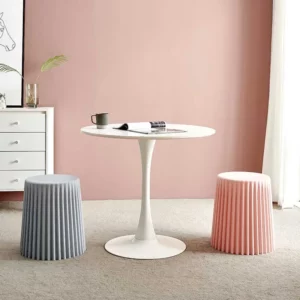 Nordic Plastic Stool, Thickened Round Stools for Living Room, Fashionable, Beautiful Corrugated Bucket, Cut Surface Stool - Image 5