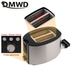 Stainless steel Bread Toaster Sandwich waffle Bake oven Multifunctional Breakfast maker with Widened bake slot with crumb tray - Image 2
