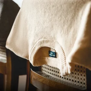 Maden Casual Chenille Round Neck Sweater for Men Warm Skin-friendly Beige Knitwear Autumn Winter Basic Solid Color Soft Sweater - Image 5