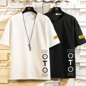 Short Sleeve T Shirt Men'S For 2024 Summer Print Black White Tshirt Top Tees Brand Fashion Clothes Plus Size M-5XL O NECK - Image 1
