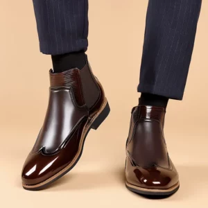 Chelsea Boots for Men Luxury Retro Men Ankle Boot Classic Business Dress Shoes designer British Style High-top Casual Shoes Male - Image 2