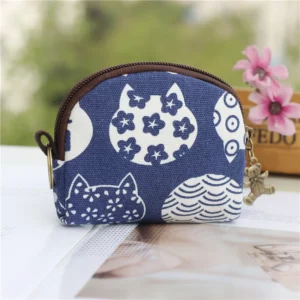 Women's Canvas Cartoon Prints Keychain Wallet Small Card Organizer Key Pouch Ladies Money Bag Coin Purse for Children Girls Boys - Image 4
