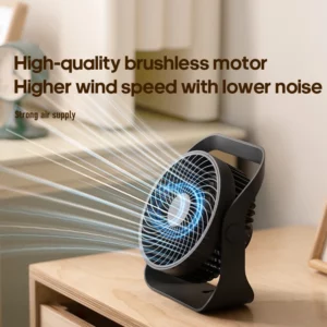 Portable Desktop Electric Fan 2000mah Regulated USB Wall Ceiling Fan USB Wireless Home Quiet Air Circulator Fan with Hook - Image 4