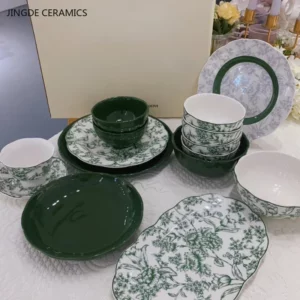French Green Ceramic Plate High Quality Exquisite Tableware Custom Steak Salad Plate Household Dinner Plates Kitchen Accessories - Image 4