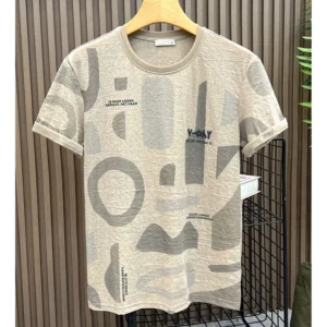 Fashion O-Neck All-match Printed Letter T-Shirts Men's Clothing 2025 Summer New Loose short Sleeve Korean Tops Casual Tee Shirt - Image 1