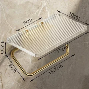 Luxury Gold Toilet Paper Holder with Shelf No Punching Acrylic Roll Paper Holder Tissue Hanger Bathroom Accessories Bathroom - Image 6