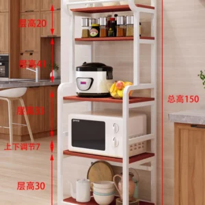Kitchen Microwave Storage Cabinet Multi-layer Movable Storage Shelve Rolling Large Capacity Oven Rack Household Accessories - Image 6