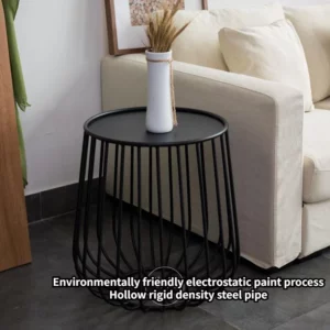 Nordic Light Luxury Wrought Iron Coffee Table Simple Modern Small Apartment Living Room Round Table Industrial Style Tables - Image 5