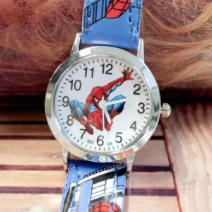 Disney Spiderman Children's Watch Anime Figures Student Quartz Watch Avenger Toys Spiderman Leather Strap Wristwatches Gifts - Image 2