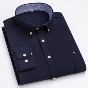 over size 7XL100%Cotton Oxford long-sleeve shirts for men slim fit formal plain shirt office white clothes elegant business tops - Image 5