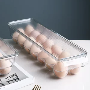 Transparent Egg Storage Box Egg Tray Containers Kitchen Refrigerator Organizer Eggs Dispenser Fresh Preservation 12/14/21 Grids - Image 4