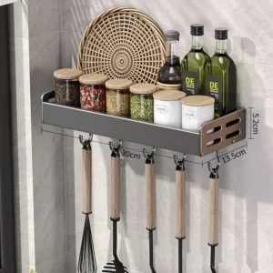 Wall-Mounted Kitchen Spice Storage Rack Condiment Rack Multifunctional Household Utensil Rack Kitchen Hanging Organizers - Image 6