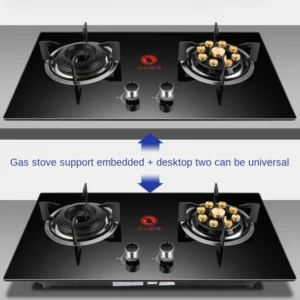 Double Burner Gas Stove, Home Use, Tabletop and BuiltIn High Flame Gas Cooker, HighPerformance Stove, Quick Heat Appliance - Image 4