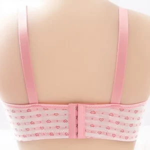 Push Up Bras for Women Large Size Underwear C D Bra Woman Wireless Bralette Ladies Large Push Bra Love Heart Printed Bras - Image 4