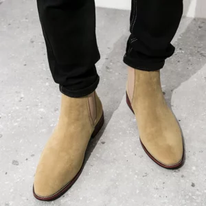 Winter Men's British Style Chelsea Boots Cow Suede Genuine Leather Men Fashion Ankle Boot Mens Casual Short Boots High-Top Shoes - Image 3