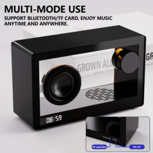 Retro Bluetooth Speakers Portable Alarm Clock HiFi Stereo Wireless Subwoofer Ambient Light Speaker Desktop Game Sound Box - Image 5