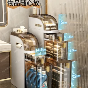 Bathroom Storage Rack Sandwich Cabinet Bathroom Storage Rack Bathroom Toilet Crevice Cabinet - Image 2