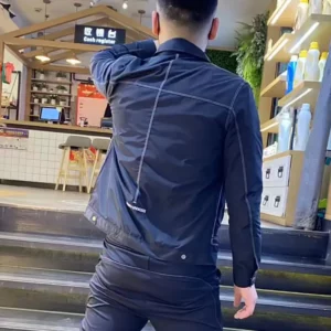 Trendy Casual Men's Jacket Simple and Handsome Jacket Trendy Men's Internet Celebrity Slim Fit Lapel Long Sleeved Top - Image 2