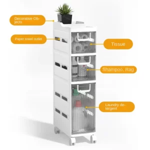 Toilet Rack Floor-to-ceiling Toilet Side Cabinet Side Cabinet Toilet Toilet Crevice Cabinet Storage Storage Artifact Bathroom - Image 5